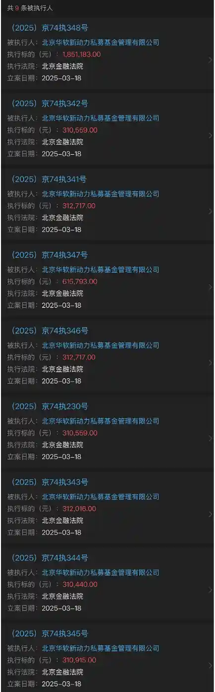 昔日踩雷跑路，今朝再陷风波：百亿FOF华软新动力遭金融法院强制执行460万