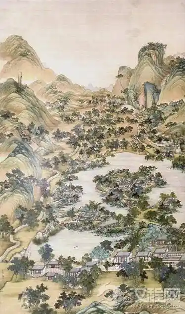 《清代皇家避暑山庄实景图：山水画中的皇家奢华与山水之美》