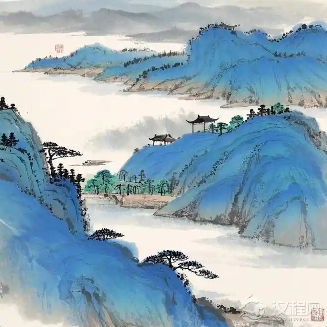 横点积墨法：米氏云山水墨经典的独特秘密